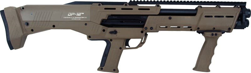 Standard Manufacturing DP-12 Pump Shotgun - FDE | 12GA | 18 7/8" Double Barrel | 14RD | Ambidextrous Safety and Slide Release
