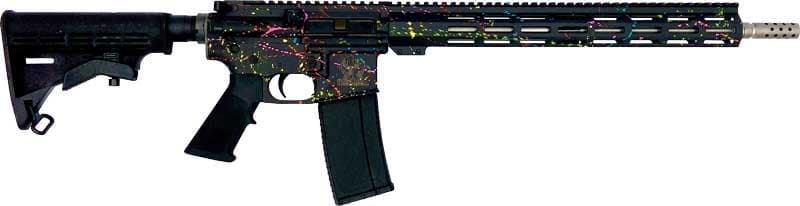 GLFA AR15 Splatter 223 Wylde - 16" S/S BBL Black Splatter
