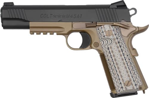 Colt Custom CQB Handgun .45 ACP 8RD Magazine 5" Barrel Fde\black DLC Finish G10 Grip