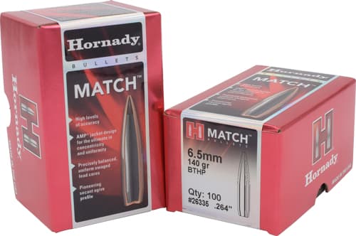 Hornady Match Bullets 6.5MM .264" 140 Gr BTHP 100/Ct