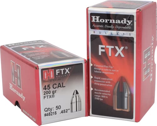 Hornady FTX Handgun Bullets .45 Cal .452" 200 Gr FTX 50/Ct