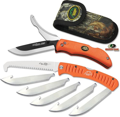 Outdoor Edge Razorpro G Saw Combo Hunting Knife & Folding Saw 3-1/2" Drop Point Blade Orange
