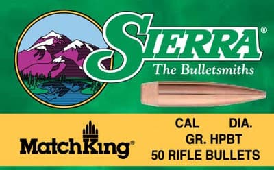 Sierra Matchking Rifle Bullets .30 Cal .308" 155 Gr HPBT Match 100/Ct
