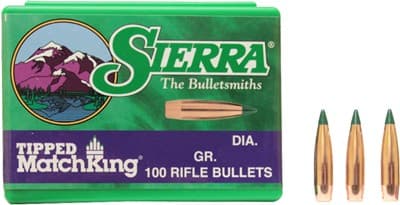 Sierra Tipped Matchking .22 Cal .224" 69 Gr TMK Match 100/Ct