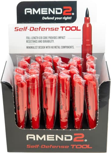 Amend2 G10 Red Reinforced Self-Defense Tool 24/Ct Display