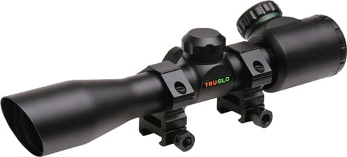 Truglo 4X32MM Crossbow Scope with Weaver Style Rings - Illuminated Dual Color Reticle Matte Black