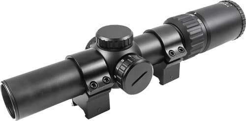Truglo OPTI-Speed Crossbow Scope with Weaver Style 30MM Rings - 1-4X24MM Illuminated BDC Reticle Black Matte