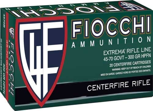 Fiocchi Extrema Rifle Ammunition 45-70 Govt 300 Gr JHC 1900 FPS 20/Ct